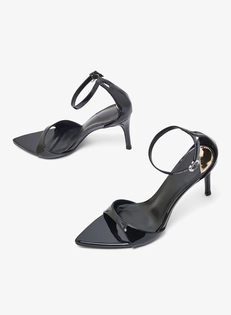Namshi x Black High Heel Stiletto Strap Detail Classic Sandals for Women | Best Price UAE